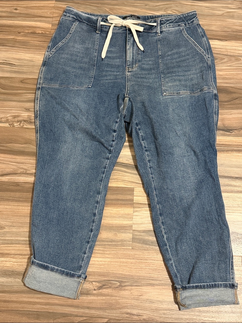 Judy Blue Jogger Jeans Women’s Sz. 20W High Rise Drawstring Elastic Waist